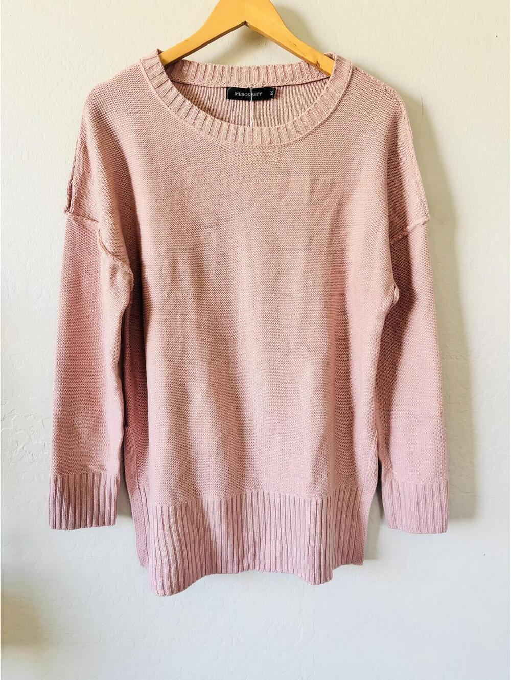 NWT pink thick stitch sweater